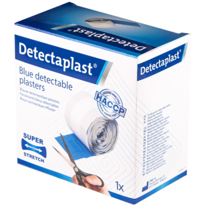 Elastische blauwe textielpleister Detectaplast 6cmx5m