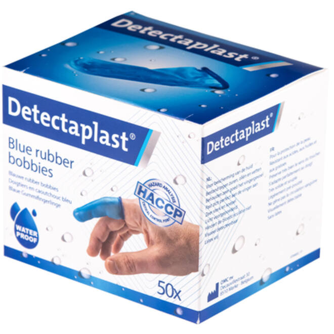Vingerlingen Detectaplast rubber blauw 50stuks
