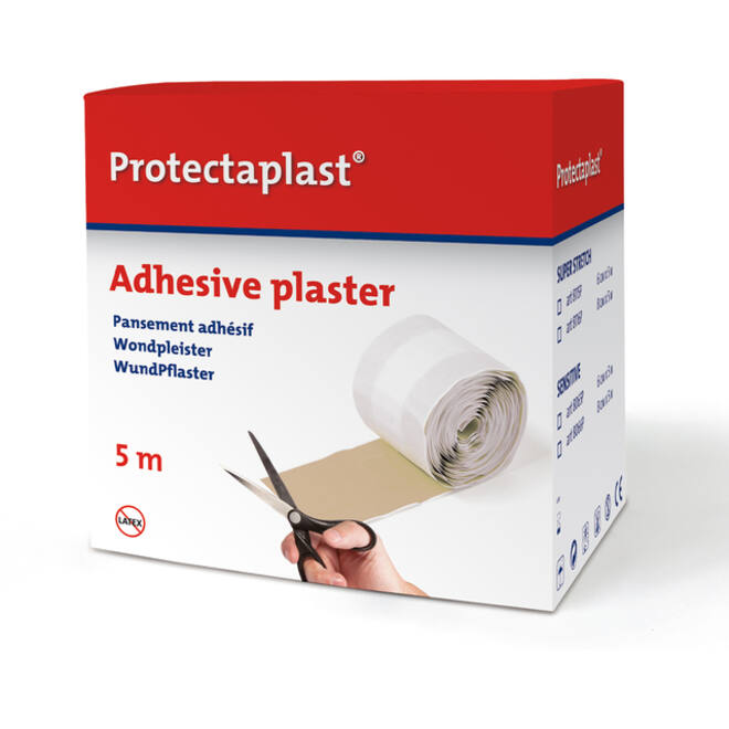 Elastische pleister Protectaplast bruin op rol 6cmx5m