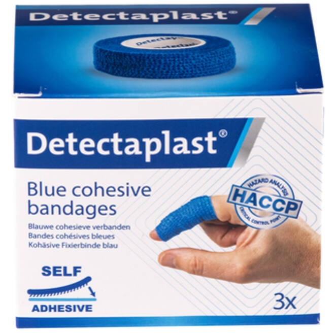 Snelpleister blauw Detectaplast 2,5cmx4,5m 3stuks