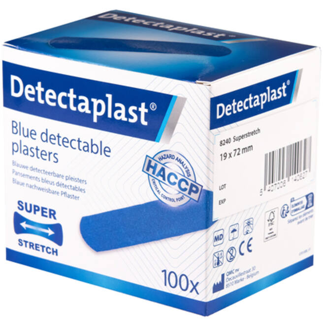 Elastische blauwe textielpleister Detectaplast 19x72mm