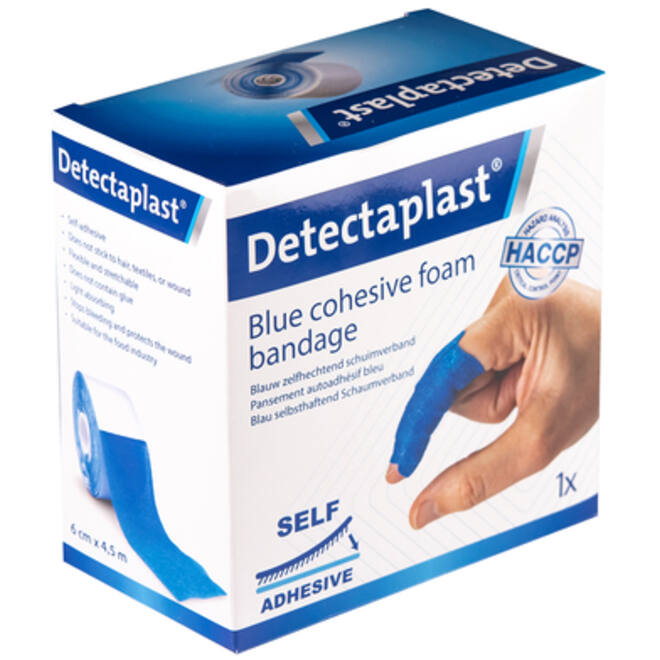 Foamverband blauw Detectaplast 6cmx4,5m