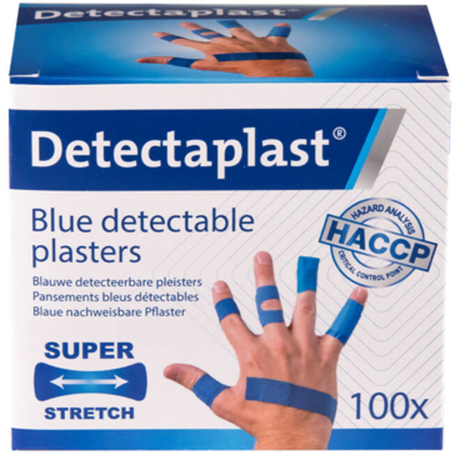 Elastische blauwe textielpleister Detectaplast assorti
