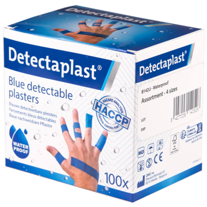 Waterafstotende blauwe pleister Detectaplast assorti