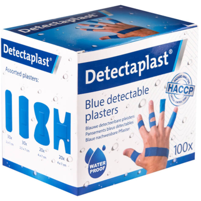 Waterafstotende blauwe pleister Detectaplast assorti