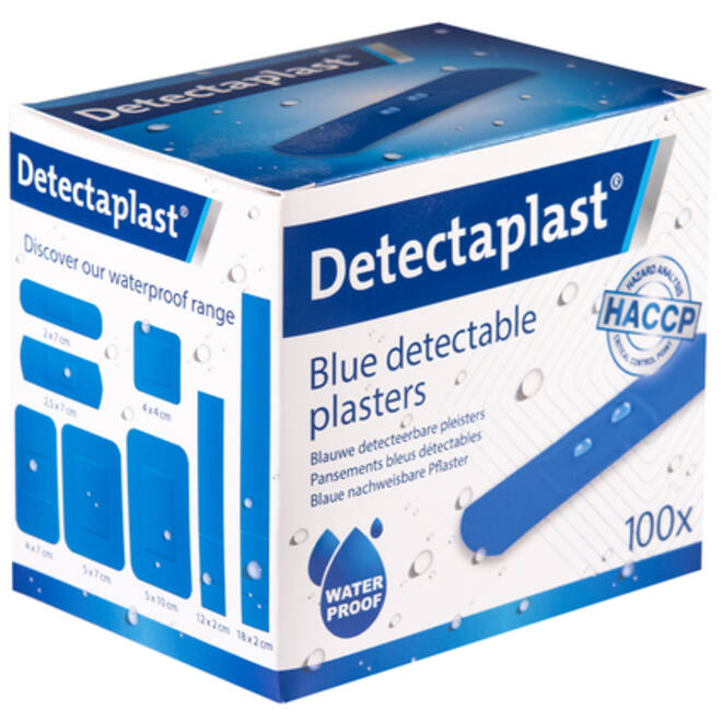 Waterafstotende blauwe pleister Detectaplast 19x72mm