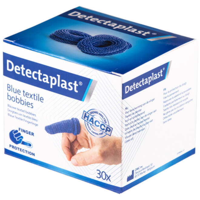 Vingerlingen Detectaplast textiel blauw 30stuks