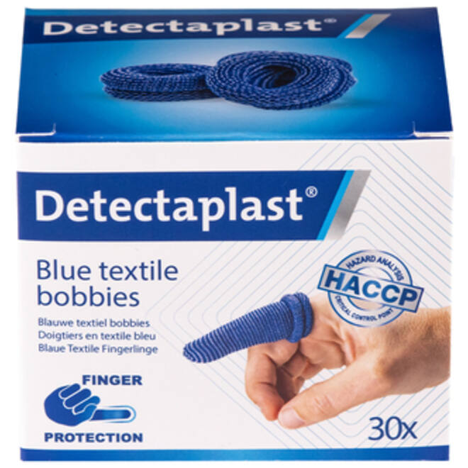 Vingerlingen Detectaplast textiel blauw 30stuks