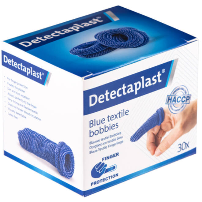 Vingerlingen Detectaplast textiel blauw 30stuks