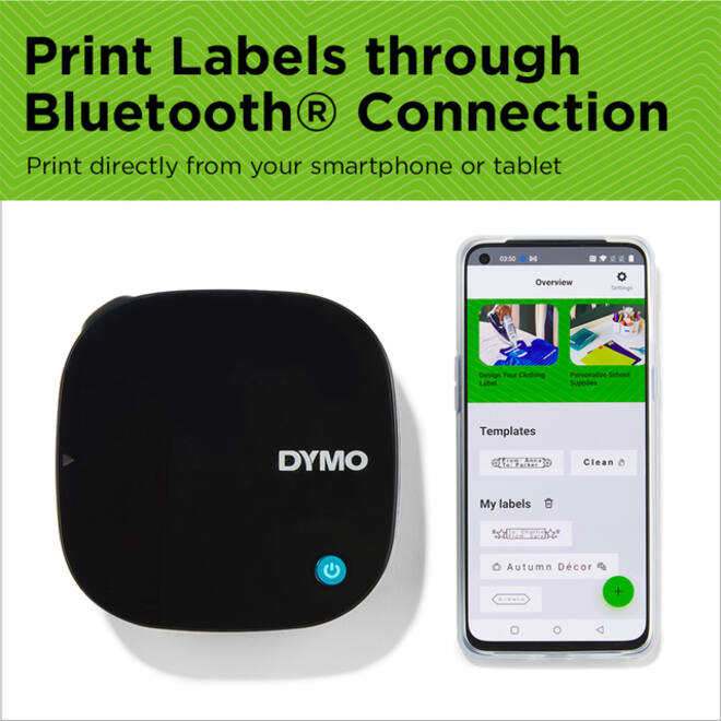 Labelprinter Dymo LetraTag 200B draagbaar bluetooth 12mm display 26 stuks