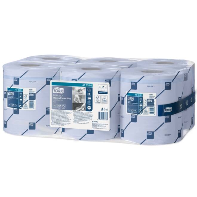 Poetsrol Tork Reflex™ M4 centerfeed Plus 2-laags 151m blauw 473391