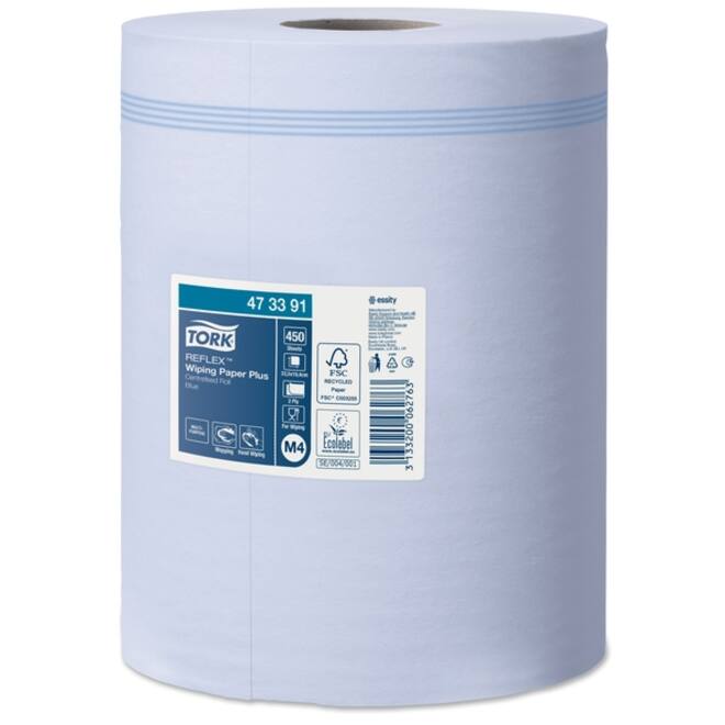 Poetsrol Tork Reflex™ M4 centerfeed Plus 2-laags 151m blauw 473391