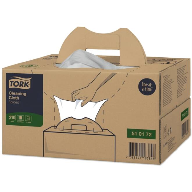 Reinigingsdoek Tork Cleaning W7 Handy Box 210 doeken wit 510172