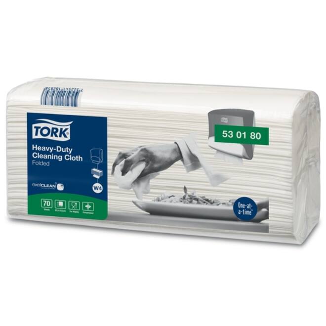 Reinigingsdoek Tork Heavy-Duty Cleaning XL W4 nonwoven 70 vel wit 530180