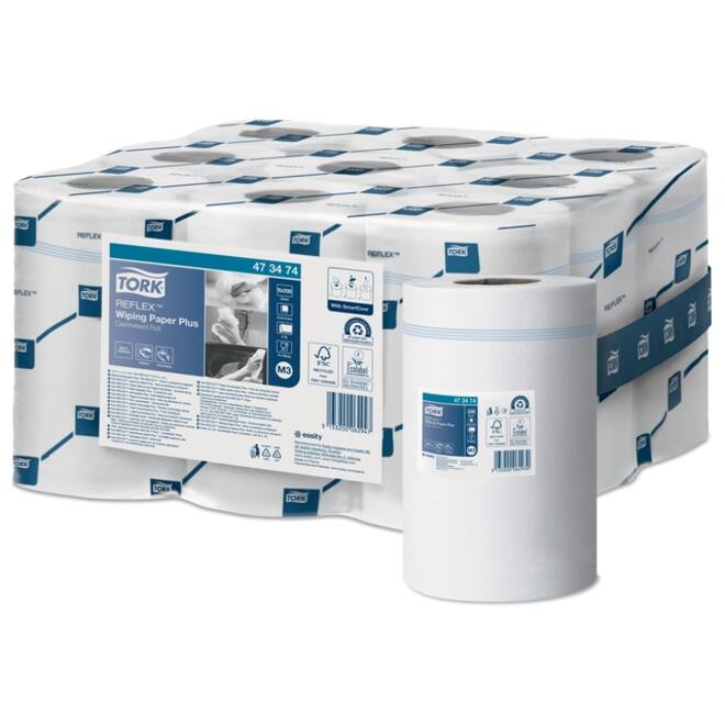 Poetsrol Tork Reflex™ M3 Centerfeed Mini Plus 2-laags 67m wit 473474