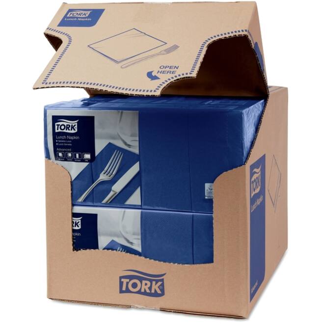 Lunchservet Tork Advanced 1/8 vouw 2-laags 328x325mm 200 vel donkerblauw 477421