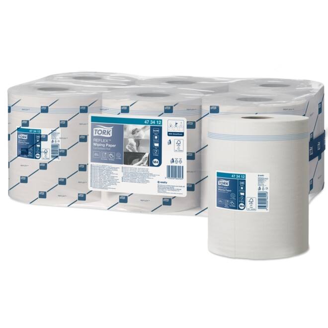 Poetsrol Tork Reflex™ M4 centerfeed 1-laags 114m blauw 473412
