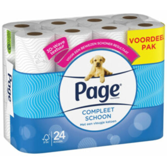 Toiletpapier Page Compleet Schoon 2-laags 140vel 24 rol wit