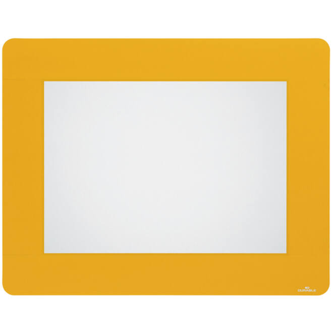 Vloersticker Durable kader voor A4 documenten verwijderbaar geel 10 stuks