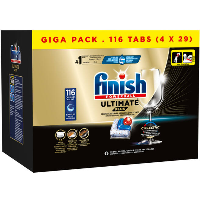 Vaatwastabletten Finish Ultimate plus 4x29 stuks gigapack