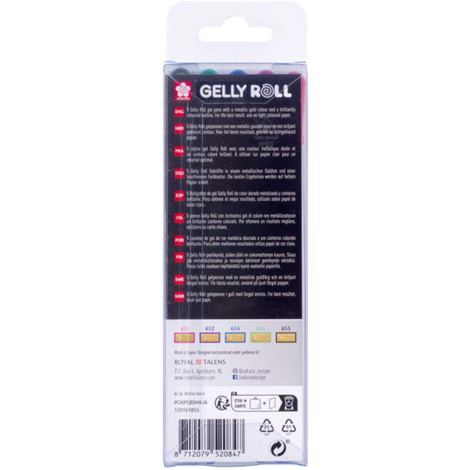 Gelschrijver Sakura Gelly Roll Gold Shadow set à 5 kleuren