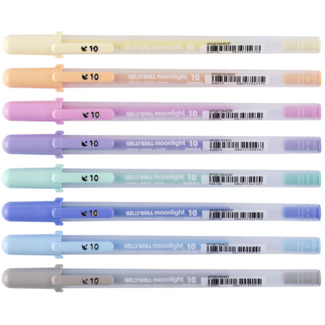 Gelschrijver Sakura Gelly Roll Moonlight 10 pastel set à 8 kleuren