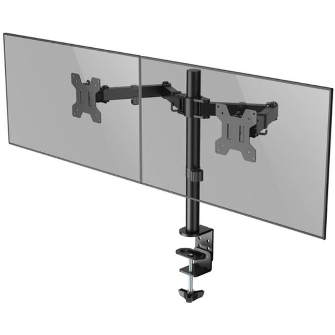 Monitorarm Quantore 2 schermen 17-27 inch zwart