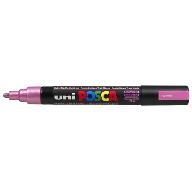 Verfstift Posca PC5M medium metallic roze