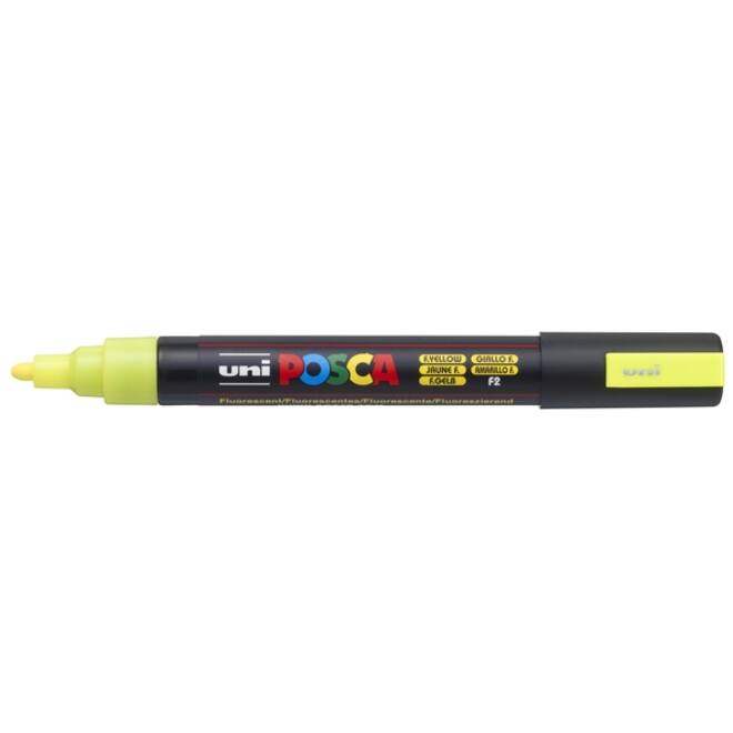 Verfstift Posca PC5M medium fluor geel