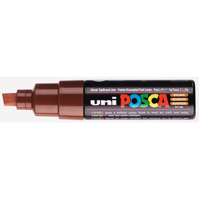 Verfstift Posca PC8K breed schuin bruin