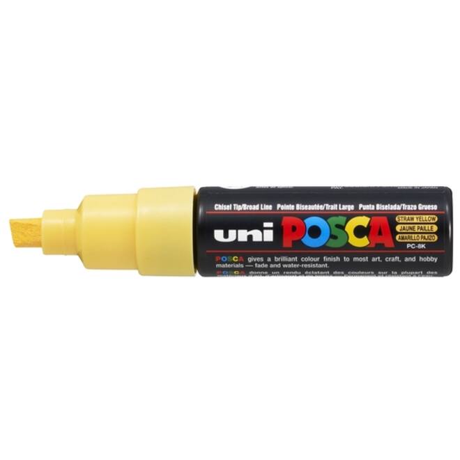 Verfstift Posca PC8K breed schuin strogeel