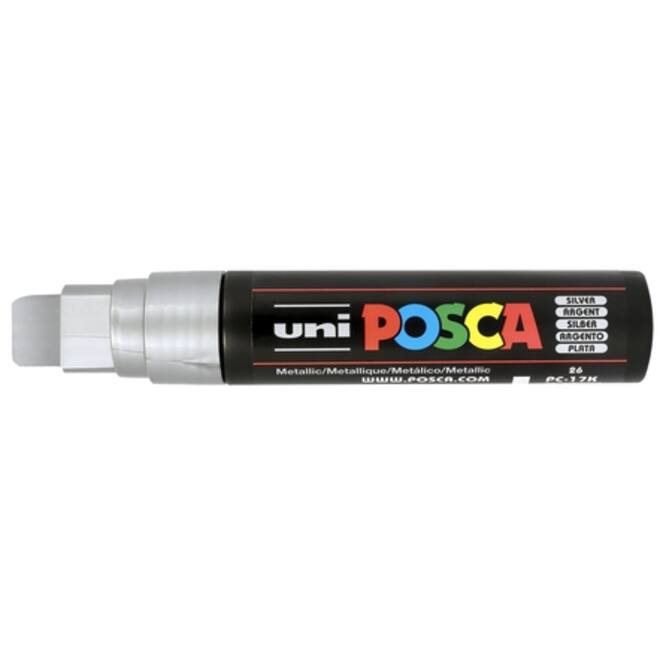 Verfstift Posca PC17K extra breed rechthoek zilver