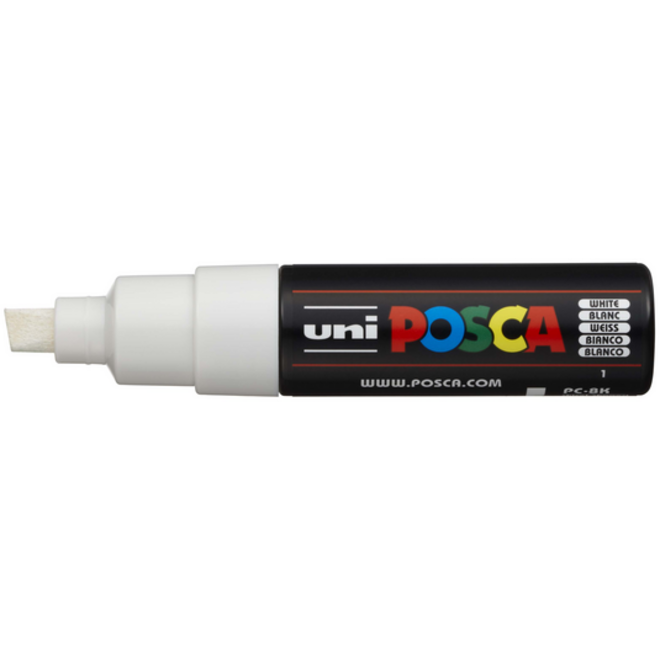Verfstift Posca PC8K breed schuin wit