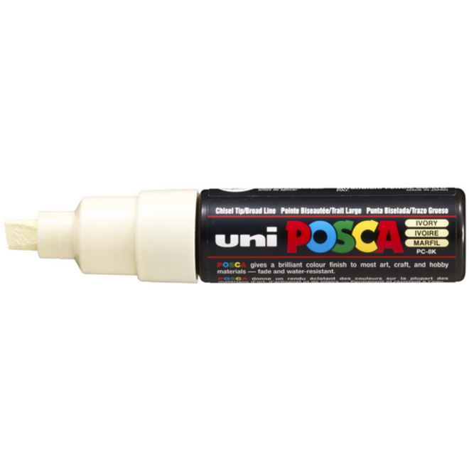 Verfstift Posca PC8K breed schuin ivoor