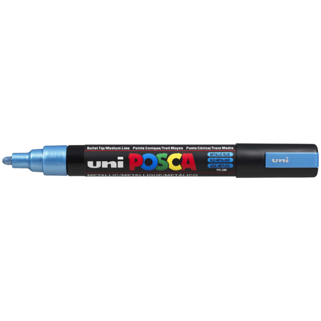 Verfstift Posca PC5M medium metallic blauw