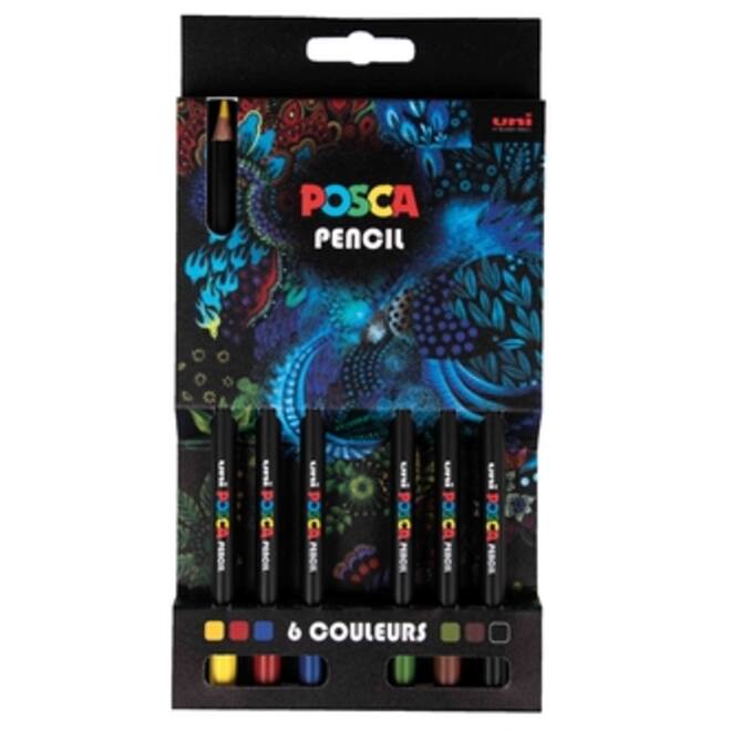 Kleurpotloden Posca assorti set à 6 stuks