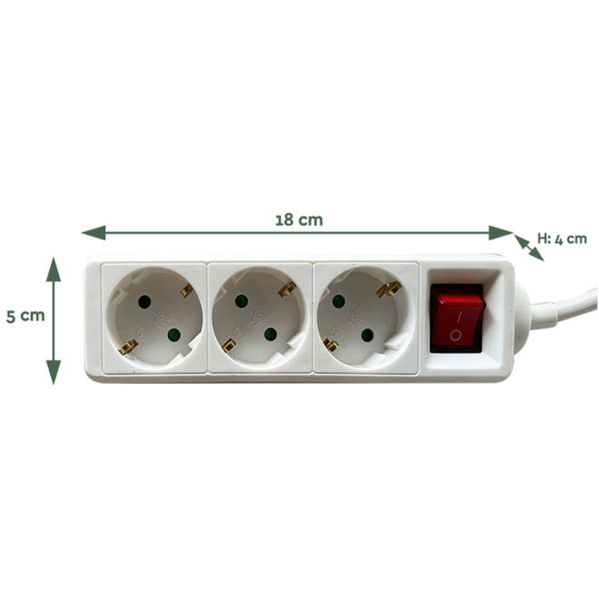 Stekkerdoos BRASQ 3 voudig 3 meter wit