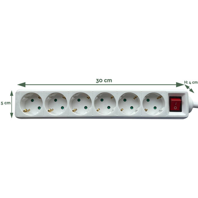 Stekkerdoos BRASQ 6 voudig 1.4 meter wit