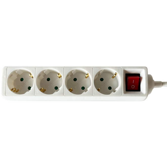Stekkerdoos BRASQ 4 voudig 3 meter wit