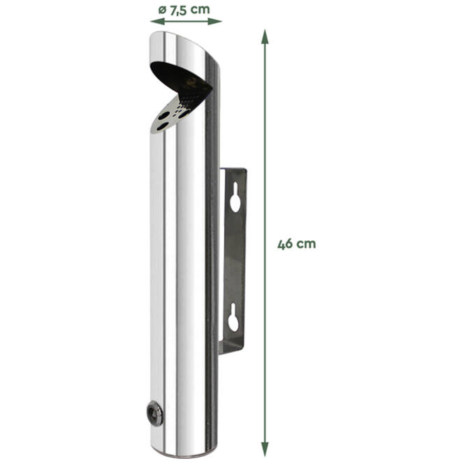 Asbak BRASQ wand AT200 RVS