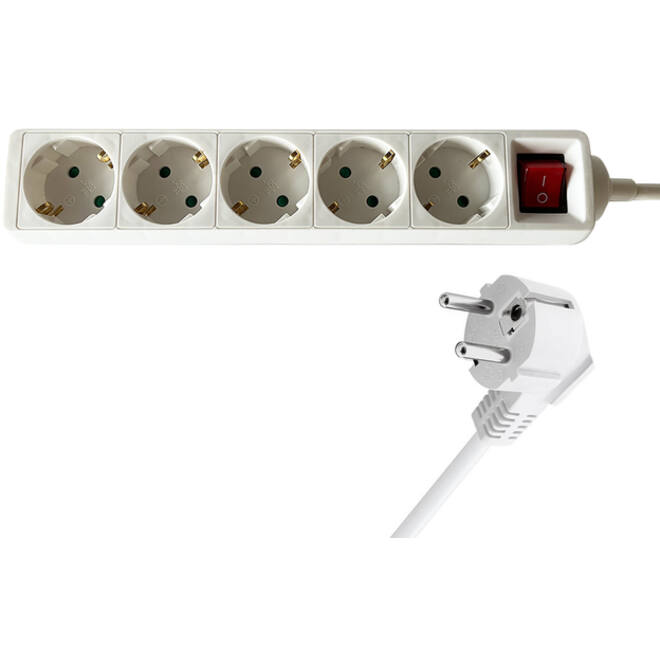 Stekkerdoos BRASQ 5 voudig 1.4 meter wit