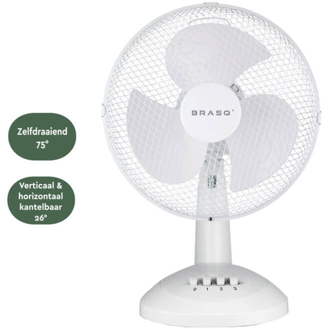 Tafelventilator BRASQ F400 Ø 30cm wit