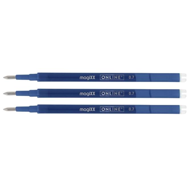 Gelschrijvervulling Online Magixx 0.7mm blauw blister à 3 stuks