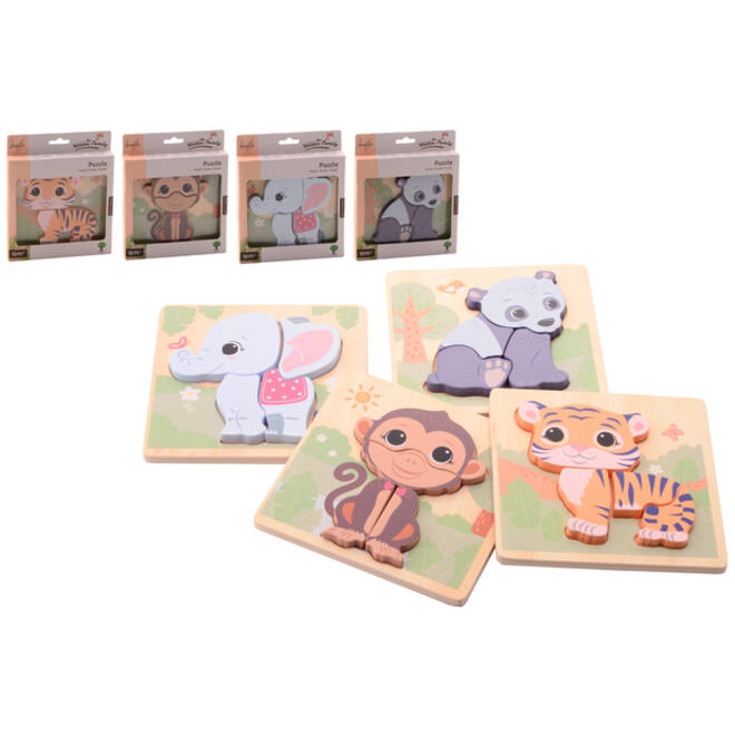 Jouéco The Wildies Family puzzel 4 ass