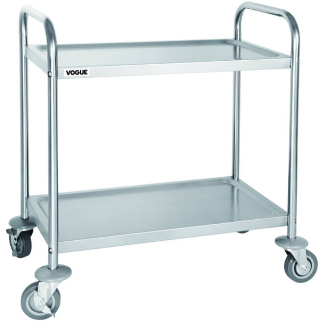 Serveerwagen Vogue met 2 plateaus 82.5x71 cm RVS
