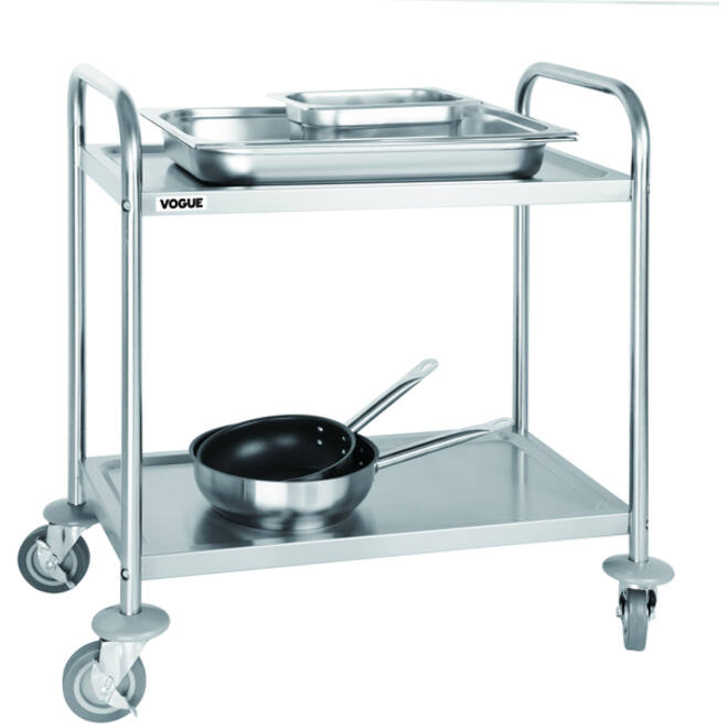 Serveerwagen Vogue met 2 plateaus 82.5x71 cm RVS