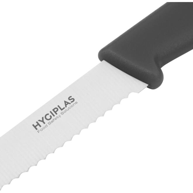 Tomatenmes Hygiplas gekarteld 10cm zwart