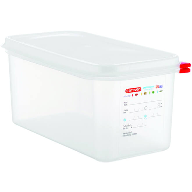 Voedseldoos Araven GN 1/3 met deksel 6 liter 4 stuks