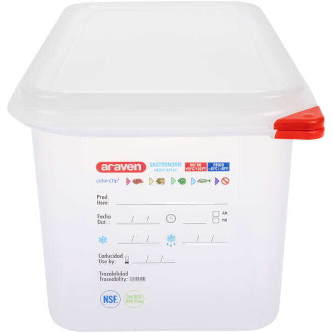Voedseldoos Araven GN 1/3 met deksel 6 liter 4 stuks