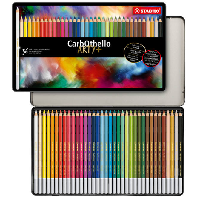 Kleurpotloden STABILO CarbOthello kalkpastel assorti blik à 36 stuks
